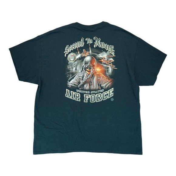 Gildan Other - Air Force Men's Black T-Shirt Size 2XL Short‎ Sleeve Second To None